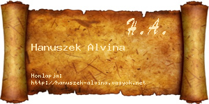 Hanuszek Alvina névjegykártya